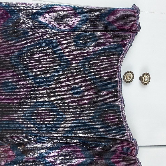 Carolyne Barton Purple Heavily Beaded Geometric Vintage Dressy Blouse Sz.L - Picture 3 of 12